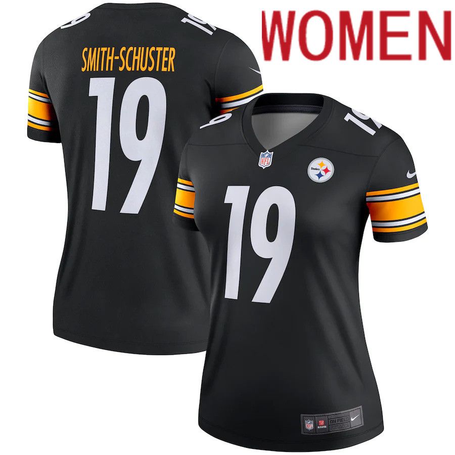 Women Pittsburgh Steelers #19 JuJu Smith-Schuster Nike Black Legend NFL Jersey->women nfl jersey->Women Jersey